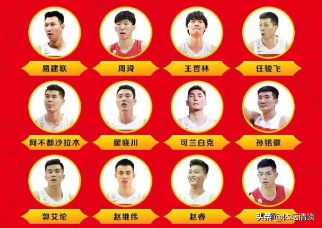中国男篮12人大名单出炉，新疆悍将幸运入选，易建联任队长(1)