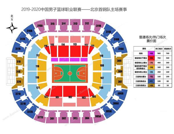 大运中心nba座位图 NBA球馆座位图和票价揭秘(7)