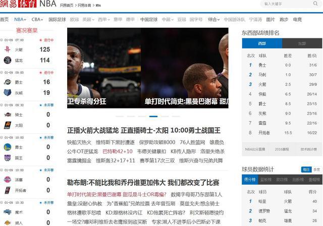 nba体育网站都有哪些 国内五大NBA门户网站(4)