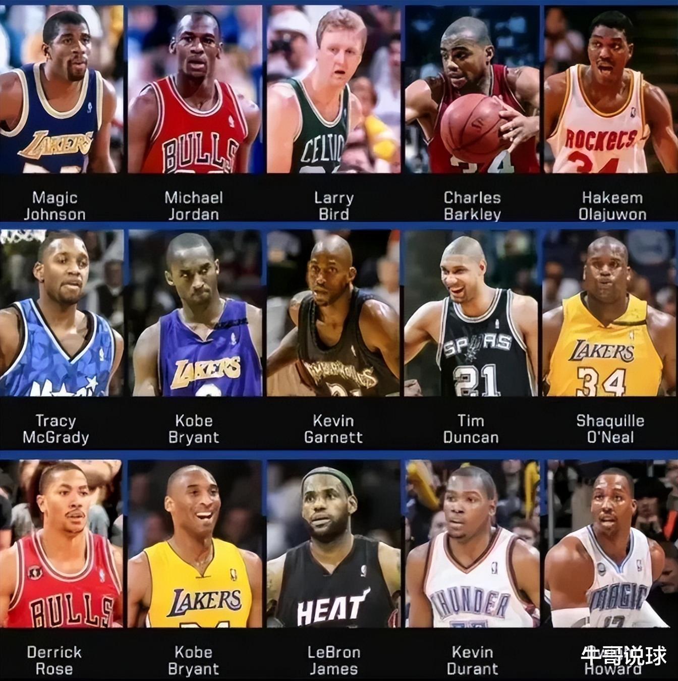 NBA历史上四组最佳一阵《88 03 11 13》，你觉得哪一组实力最强呢？(1)