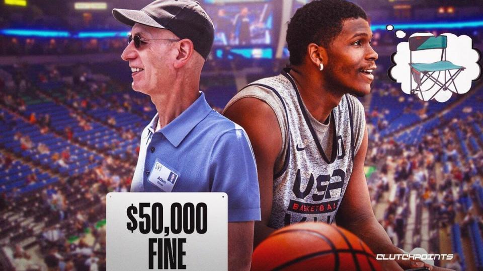NBA官宣罚单：爱德华兹甩椅子撞到现场人员 被罚款5万美元(1)
