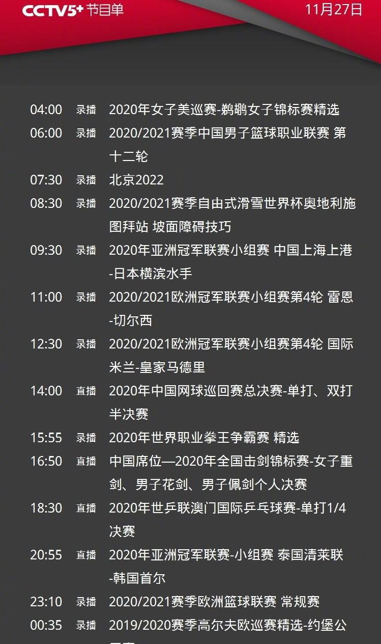CCTV5直播中超国安申花出战亚冠，APP转2场足协杯，3大平台转国乒(6)