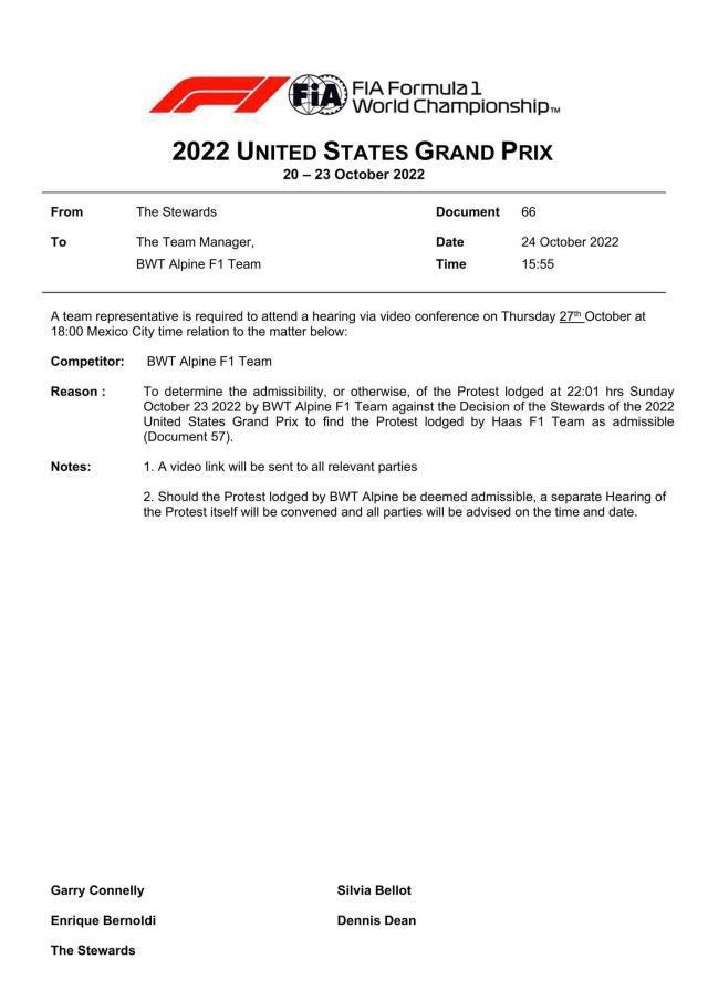 Alpine抗议FIA判罚 阿隆索：周四听证会关系F1未来(2)