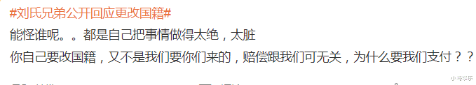 刘氏兄弟回应更改国籍，网友抵制声音不断，两人此前做法不容原谅(9)