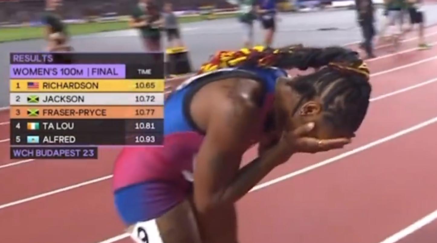 第9道奇迹！黑马勇夺女子100米冠军，泪洒赛场，弗雷泽摘铜(3)