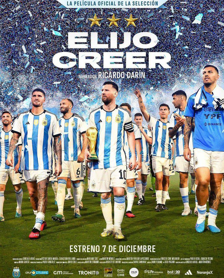 官方：阿根廷夺冠电影12月7号上映，重温夺得世界杯的独特时刻(1)