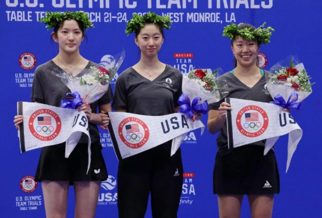 美国乒乓球公布巴黎奥运阵容：女队华裔含量100%！全都是中国移民(2)