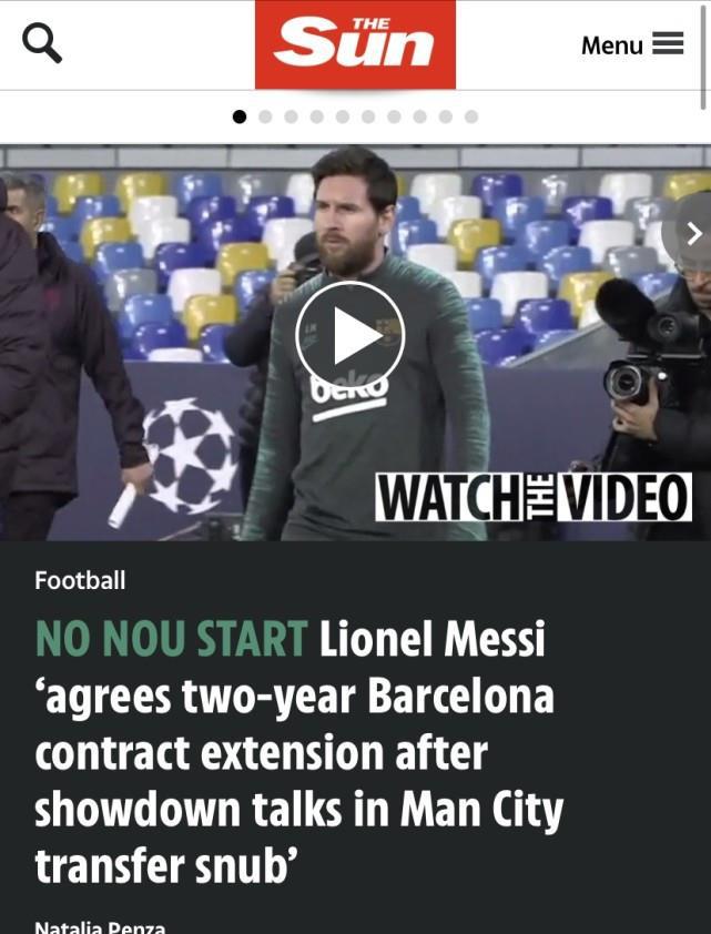 知名媒体：梅西同意与巴萨续约两年 明年将是梅西最后一届世界杯(2)