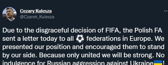 波兰致信FIFA：宁放弃进世界杯也不与俄罗斯踢！呼吁其他国家跟上(1)