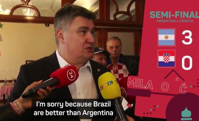耿耿于怀？克罗地亚总统怒喷阿根廷：得到3个虚构点球！巴西队更出色(2)