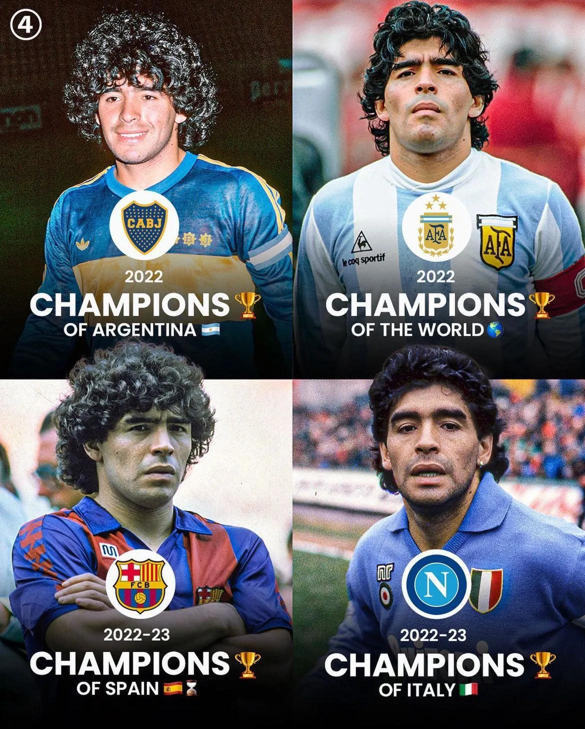 博卡青年 - 2022阿根廷超冠军
阿根廷 - 世界杯冠军
那不勒斯 - 202(1)