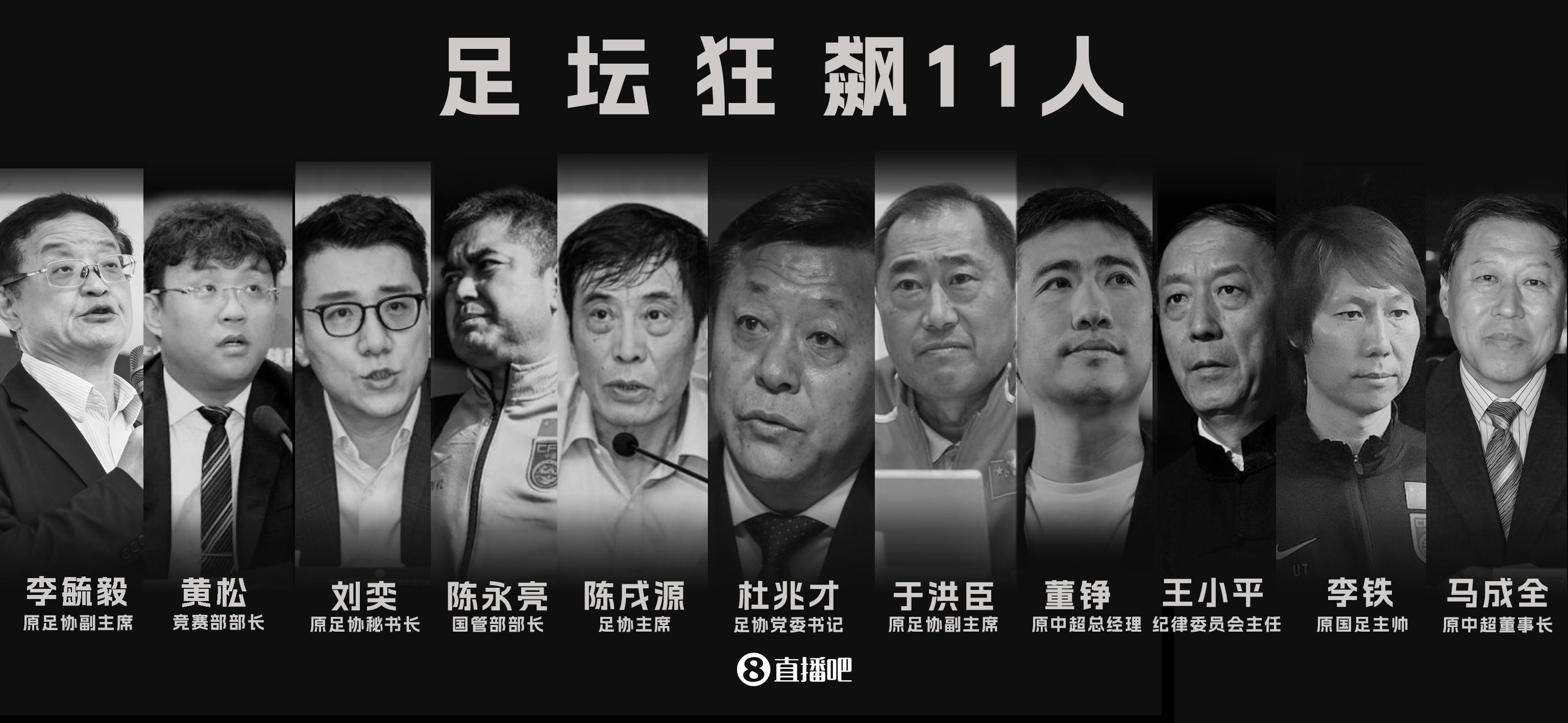 足坛被查14人：李铁、陈戌源被起诉、杜兆才被双开，剩余有待被通报(1)
