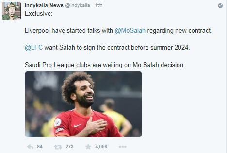 终老红军？英媒：利物浦已与萨拉赫开启合同谈判 沙特将等待球员决定(2)